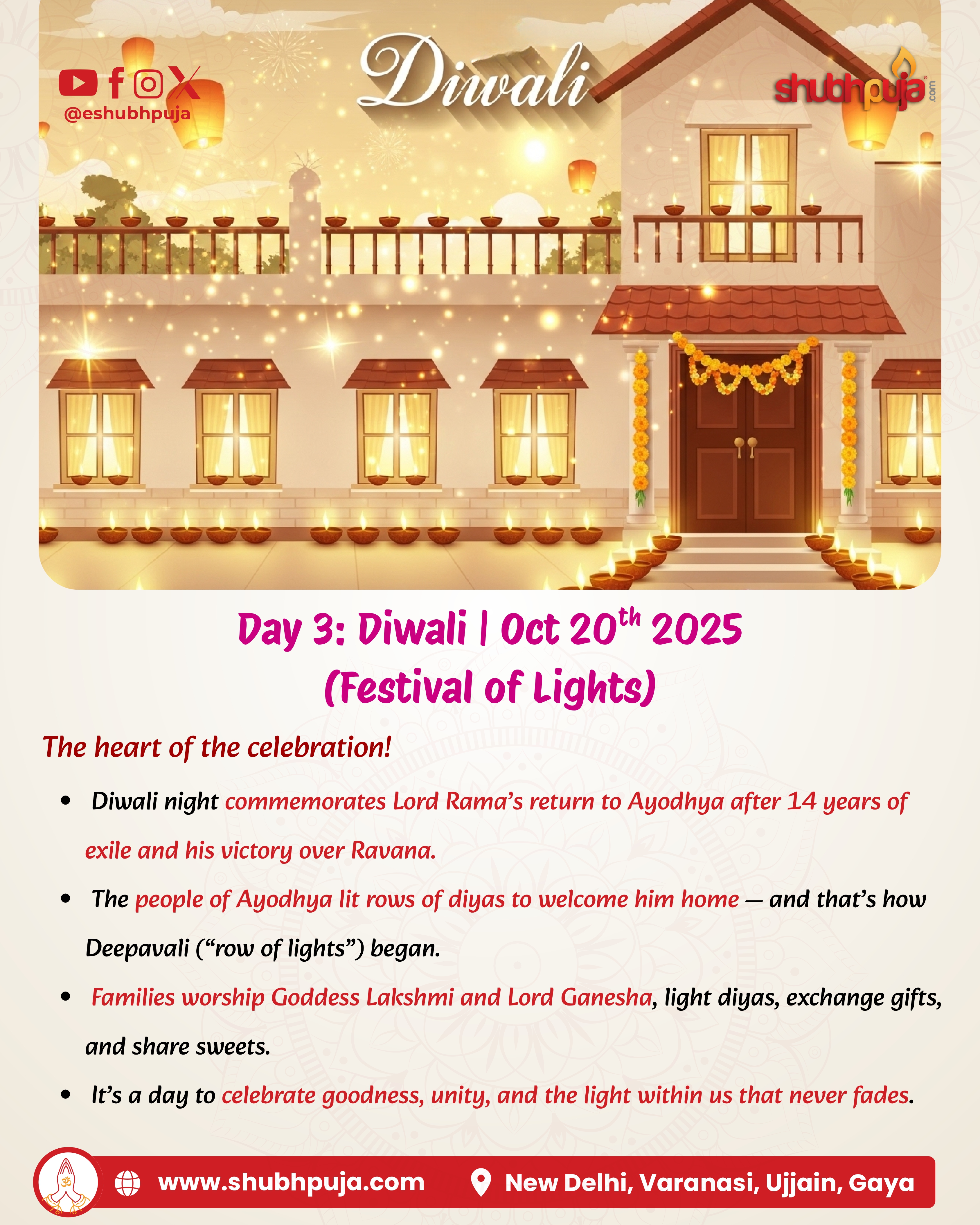 Diwali - Oct 20th 2025 (Festival of Lights)