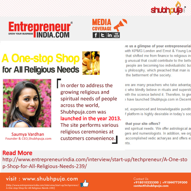 Founder of Shubhpuja in a conversation with Entrepreneur India