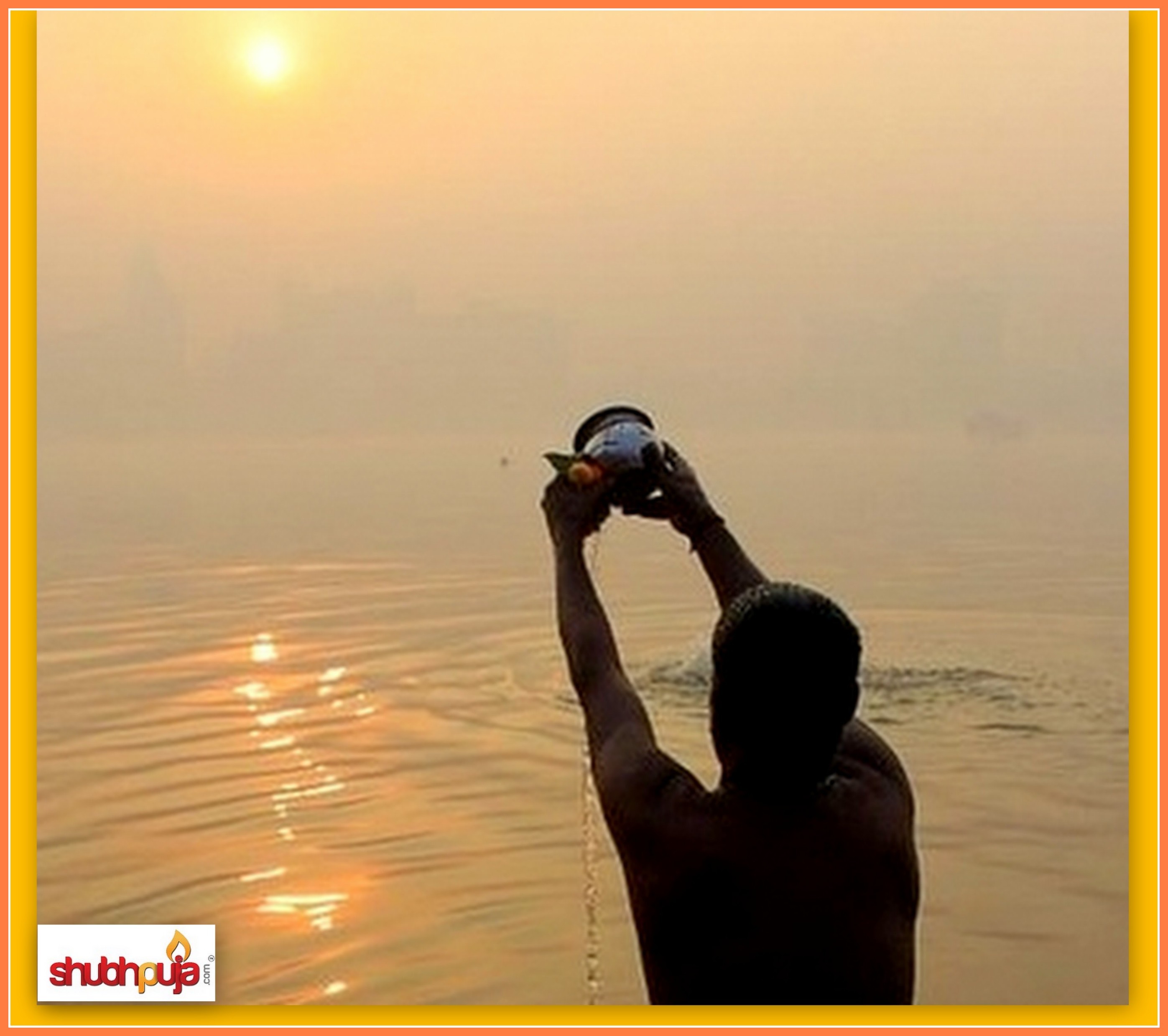Offering Water to Surya Devta